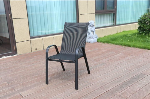 Silla de Terraza Rinconada Textileno Negro 55x72x92 cm
