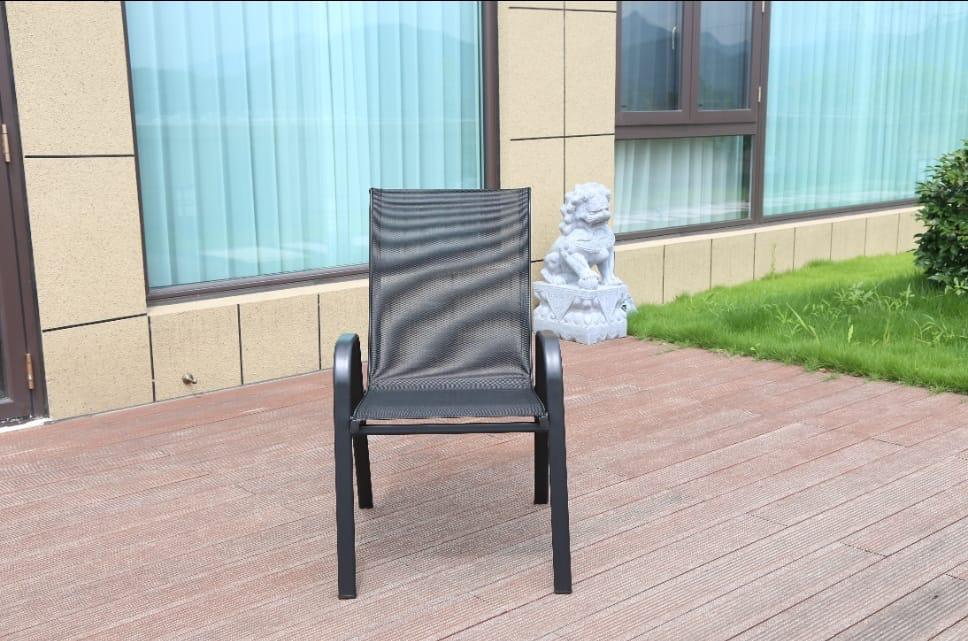 Silla de Terraza Rinconada Textileno Negro 55x72x92 cm