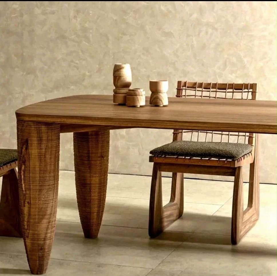 Silla Étnica África de Madera de Albizia y Cojín Beige 52,5 x 62 x 78 cm