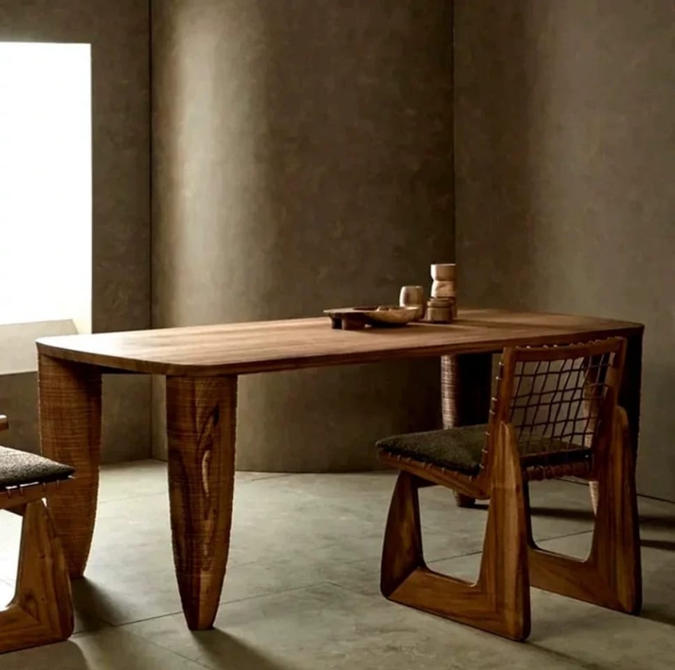 Silla Étnica África de Madera de Albizia y Cojín Beige 52,5 x 62 x 78 cm