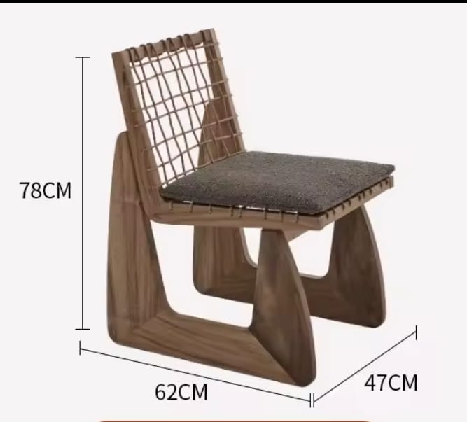 Silla Étnica África de Madera de Albizia y Cojín Beige 52,5 x 62 x 78 cm
