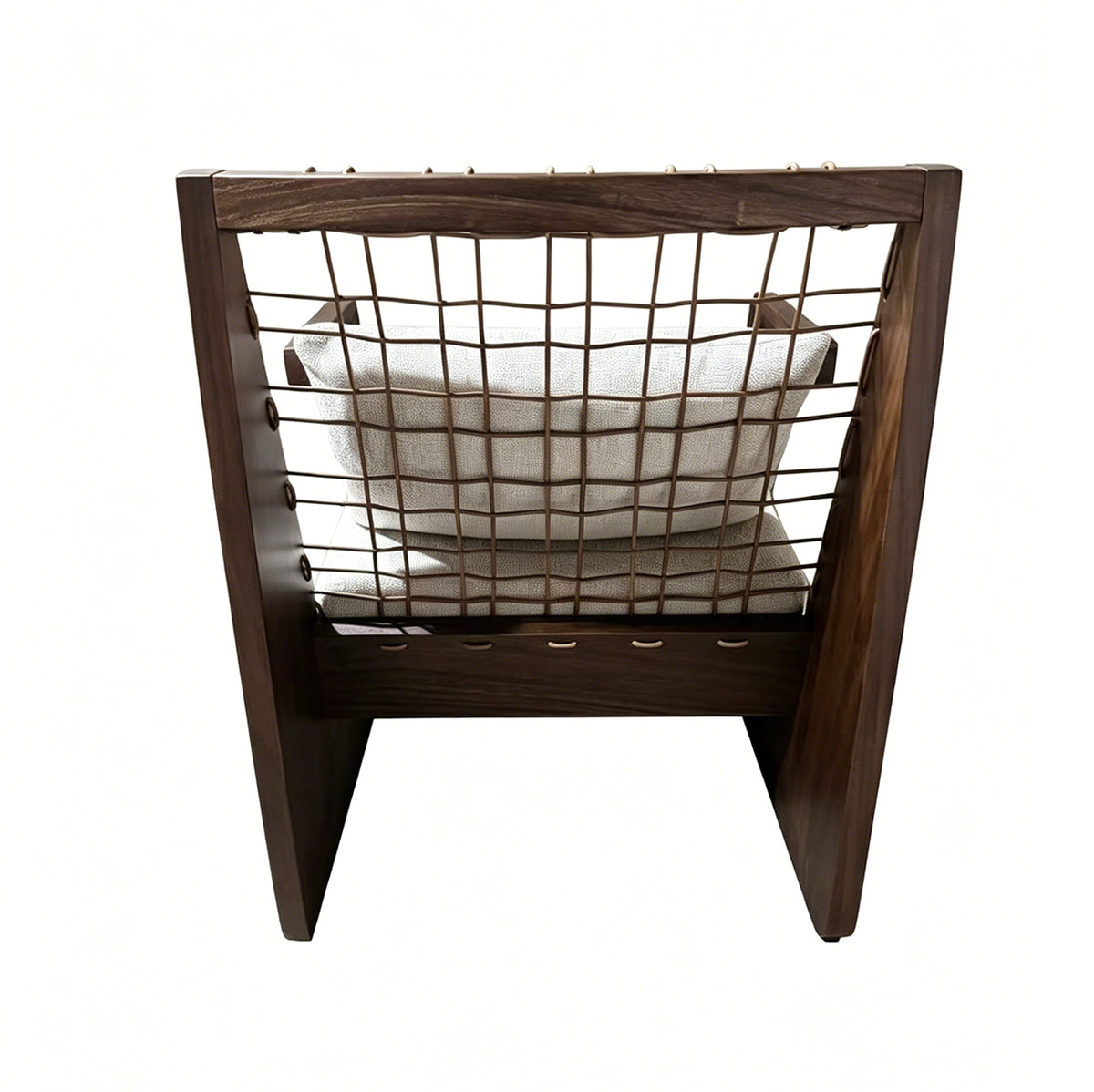 Poltrona África de Madera de Albizia y Tela Beige 62 x 80,5 x 80 cm