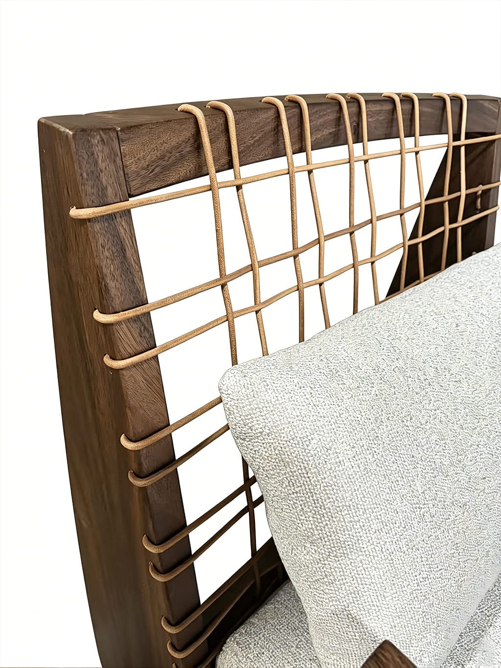 Poltrona África de Madera de Albizia y Tela Beige 62 x 80,5 x 80 cm
