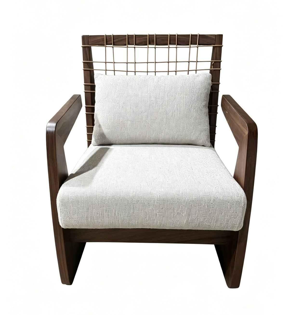 Poltrona África de Madera de Albizia y Tela Beige 62 x 80,5 x 80 cm
