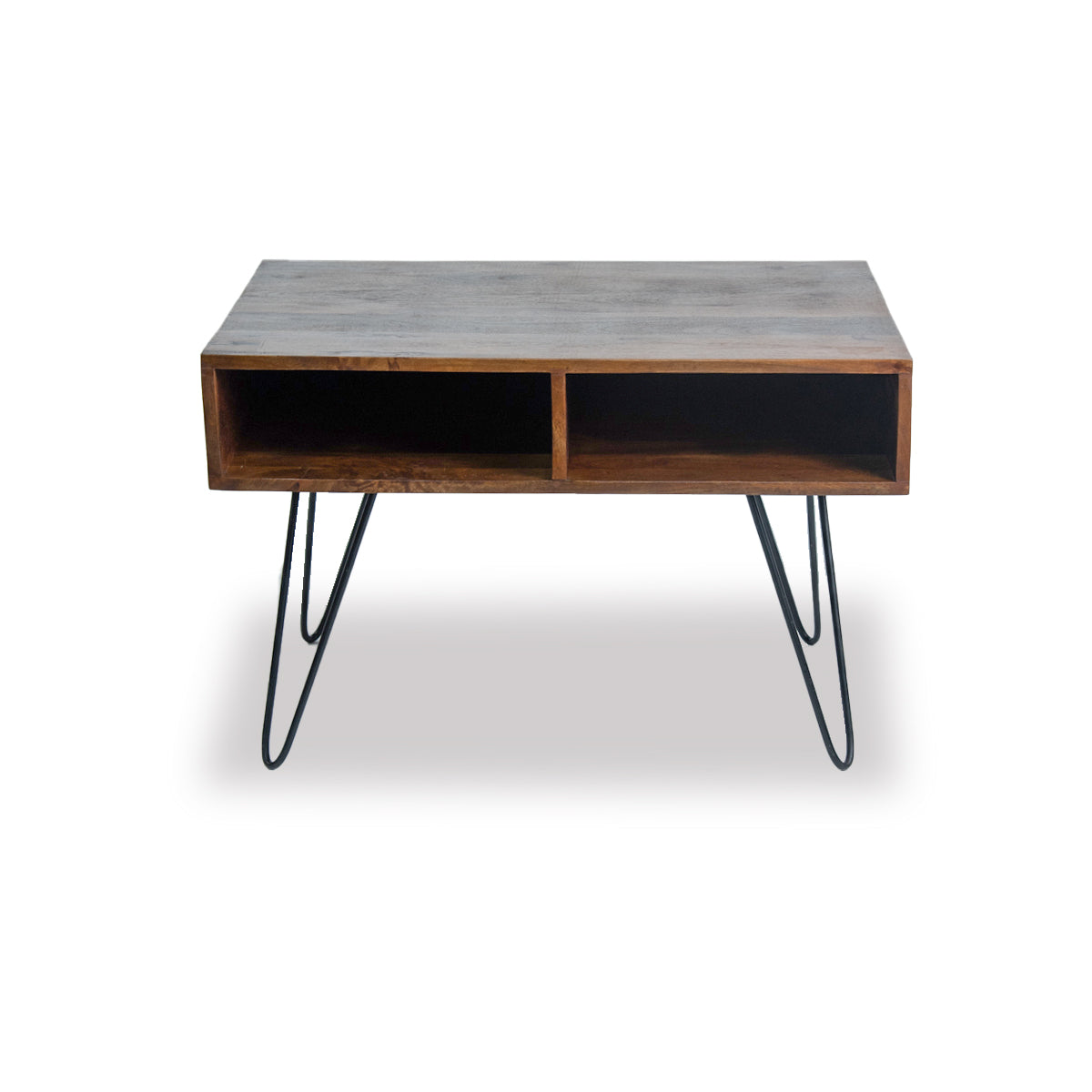 Mesa de Centro Madera de Mango patas de Metal 85x60x55cm