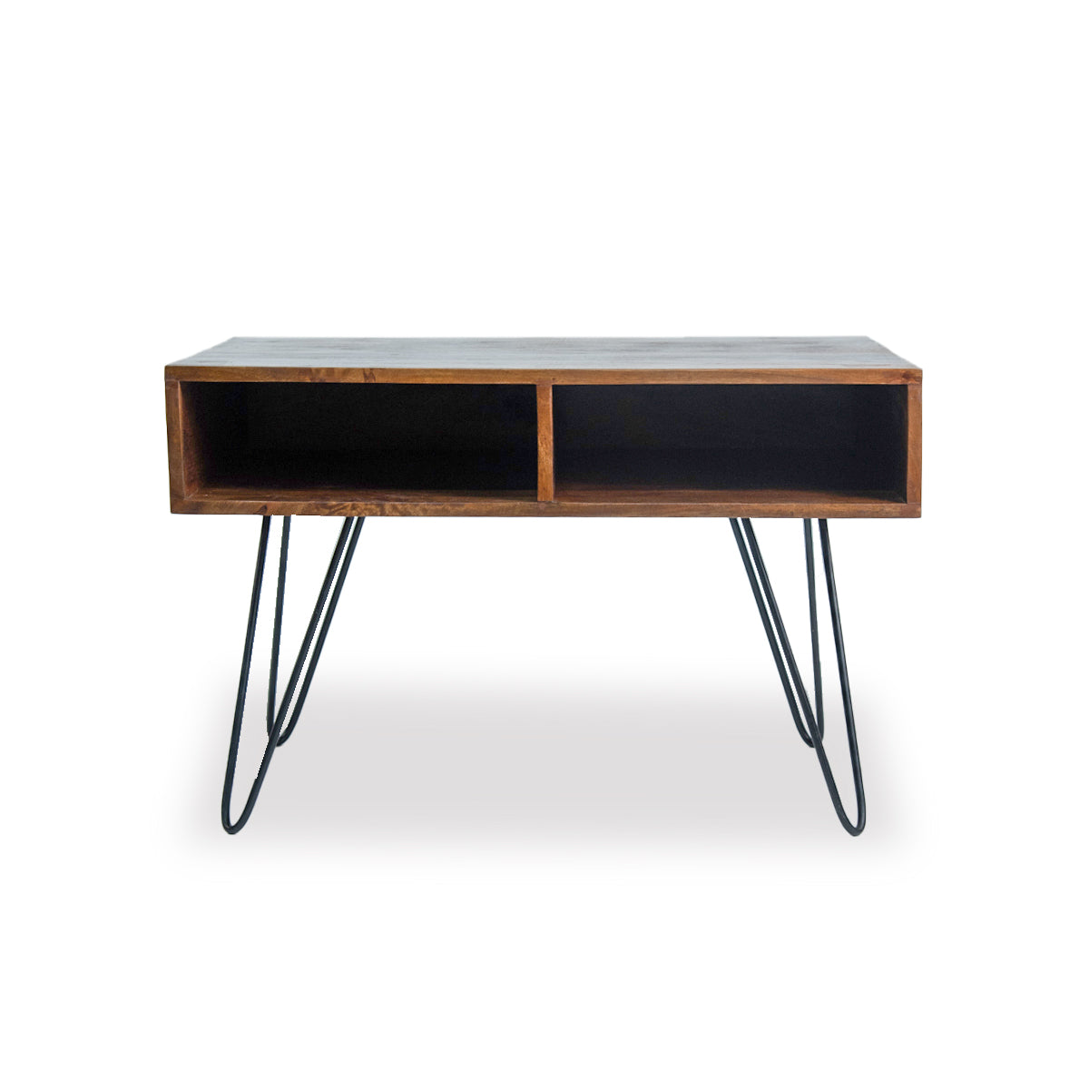 Mesa de Centro Madera de Mango patas de Metal 85x60x55cm