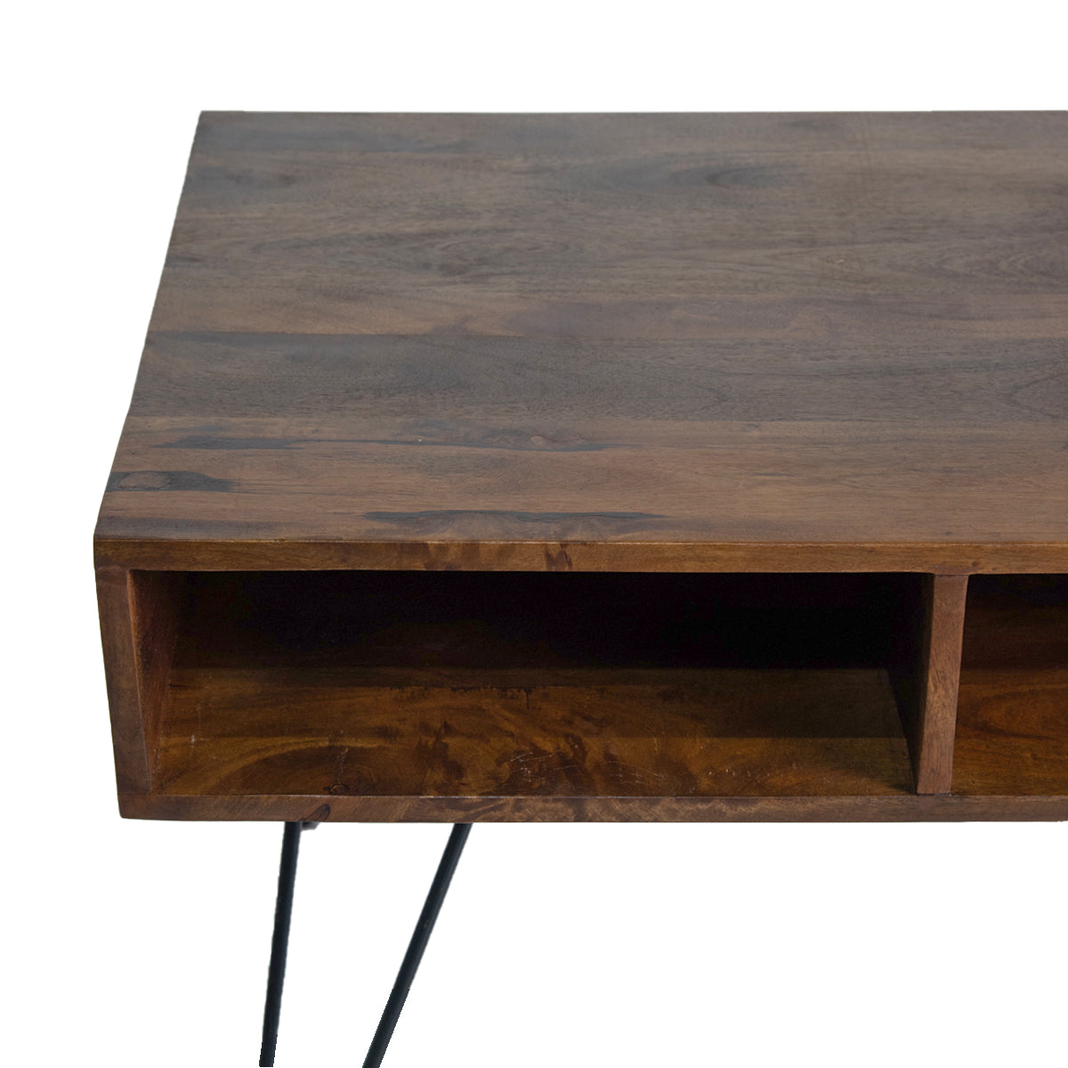 Mesa de Centro Madera de Mango patas de Metal 85x60x55cm
