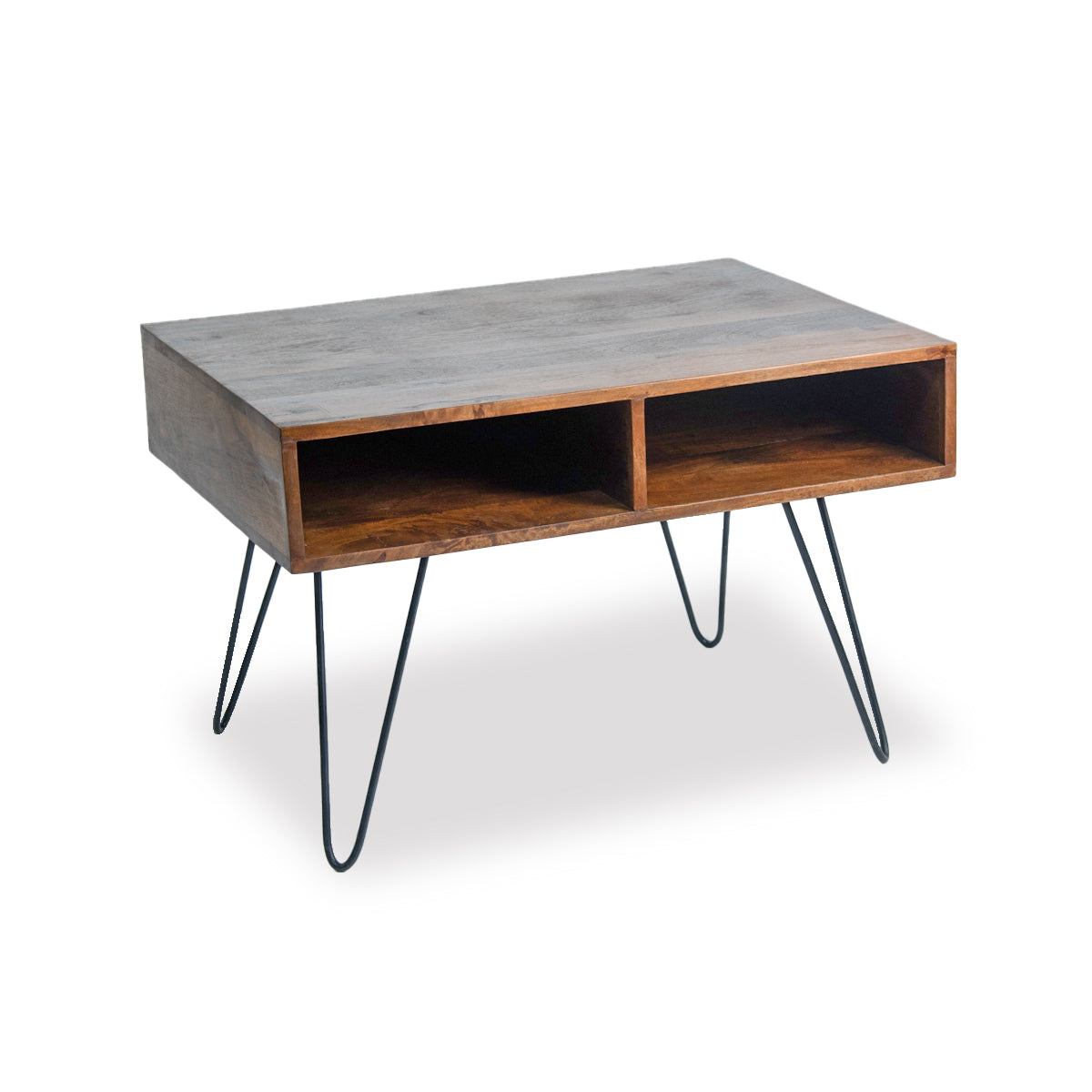 Mesa de Centro Madera de Mango patas de Metal 85x60x55cm