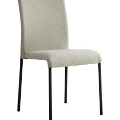 Silla Tapizada Beige Moderna Meline con Estructura Negra