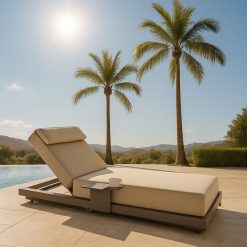 Reposera Beige con control Hidráulico