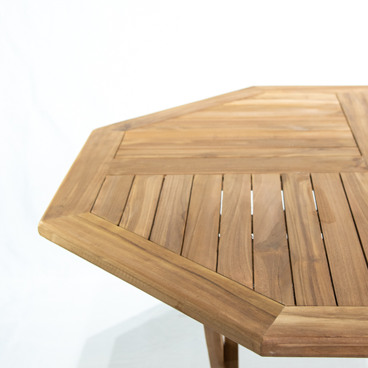 Mesa redonda plegable de madera de teca