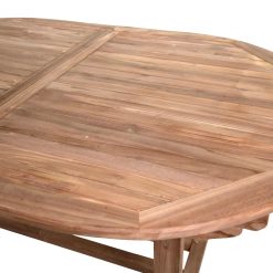 Mesa extensible ovalada madera de teca 180X120X76cm