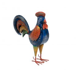 Gallo multicolor decorativo de metal 43 x 38 cm