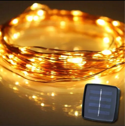 Guirnalda hada solar 100 led alambre de cobre 10 m