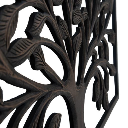 Panel decorativo arbol de la vida madera tallada 100 x 100 cm