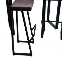 Set mesa de bar madera de teca 3 piezas