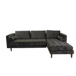 Seccional velvet gris marengo Der. 256