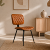 Silla Comedor de Cuero Café Cognac Lisboa | NéctarDeco