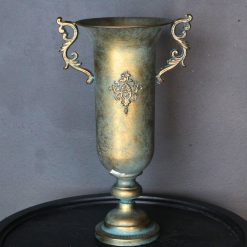 Copón OSTIA metal Dorado 28 x 20 x 48.5cm