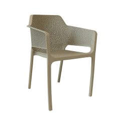 SILLA MOIRA CON BRAZOS POLIURETANO BEIGE 59,5 X59,5 X 80CM