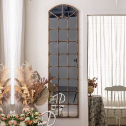 Espejo Vitral Loreto rectangular borde bronce 46 x 172,5cm