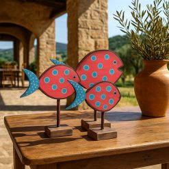 Set 3 Pescados Marlín Rojo con cola Azu con puntos