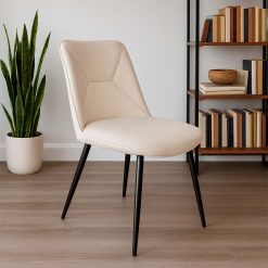 Silla Charlie Tela con Estructura Metálica Negra (Sin Brazos) 57 X 61,5 X 84CM