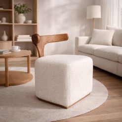 Silla Almodovar Tela Beige/Madera Fresno Walnut
