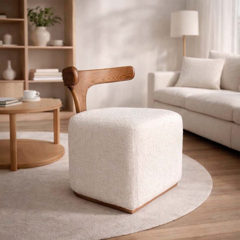 Silla Almodovar Tela Beige/Madera Fresno Walnut