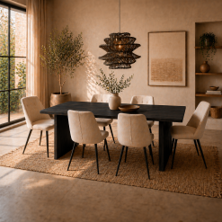 MESA COMEDOR ALINKA POLIMADERA NEGRA 240X120X75
