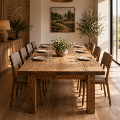 MESA COMEDOR ROBERTO RECTANGULAR MADERA FRESNO NATURAL 240X120X75CM
