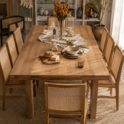 MESA COMEDOR ROBERTO RECTANGULAR MADERA FRESNO NATURAL , 200X110X75CM